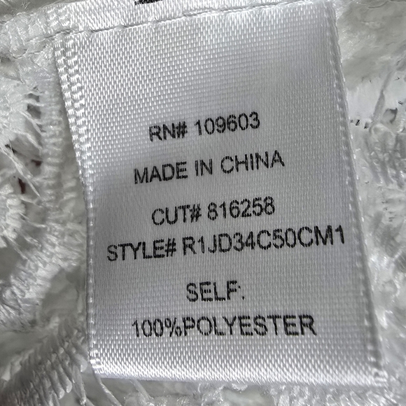 NWT Chris Mclaughlin Open Front Crochet Cardigan Womans Size XL White - Picture 6 of 6